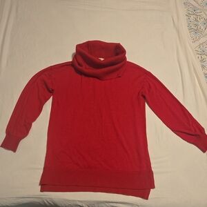 LOFT Vibrant Red Cowl Neck Sweater